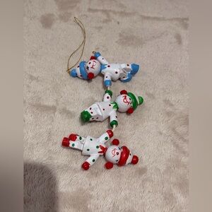 Vintage handmade Colorful wood Clown String ornament